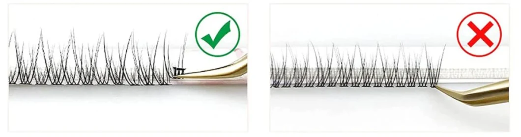 Newly Designed Wheat Spike Upgrade Prefab Split Lashes 8-16mm Factory Price Manual Hot Bond Cluster Fan Eyelash Extension