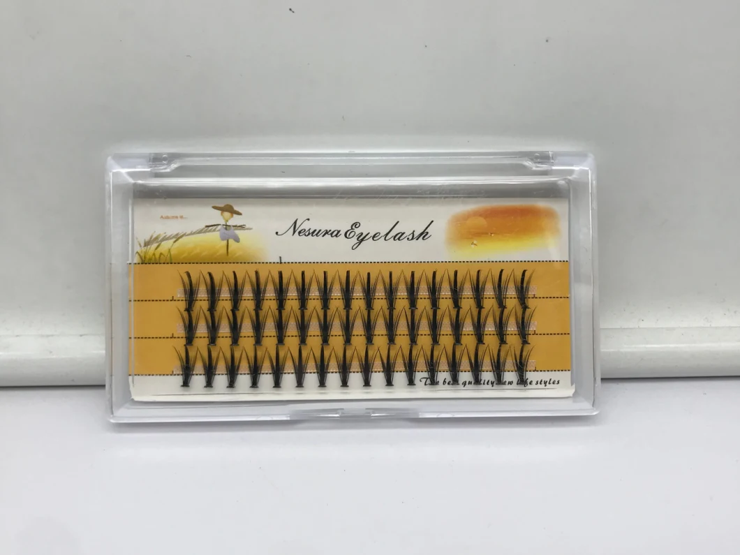 Newly Designed Wheat Spike Upgrade Prefab Split Lashes 8-16mm Factory Price Manual Hot Bond Cluster Fan Eyelash Extension