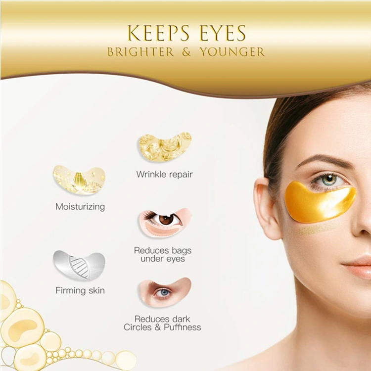 Private Label 24K Gold Eye Bags Treatment Mask Dark Circles Gel Pads