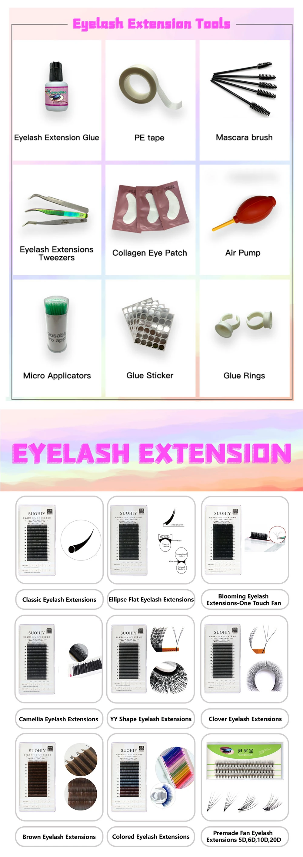 Wholesale Custom Box Fairy Eyelash Extensions Soft Mink Premade Wispy Spikes Lashes