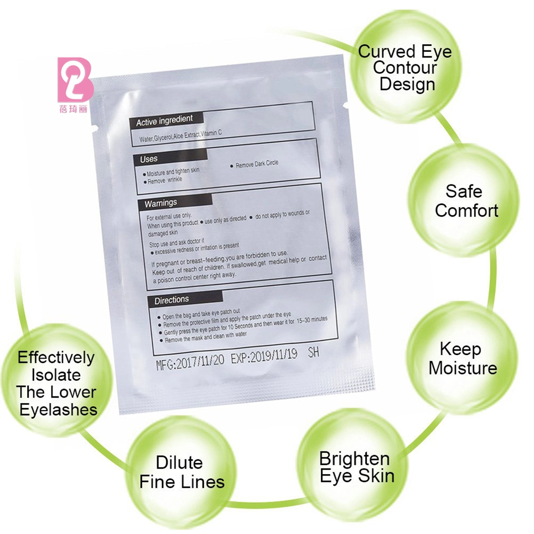 Beiqili Private Label Eye Gel Pads for Eyelash Extension Hydrogel Under Eye Gel Patch Parches De Ojos