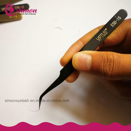  Прямой пинцет для наращивания накладных ресниц.  Готовые веерные ресницы